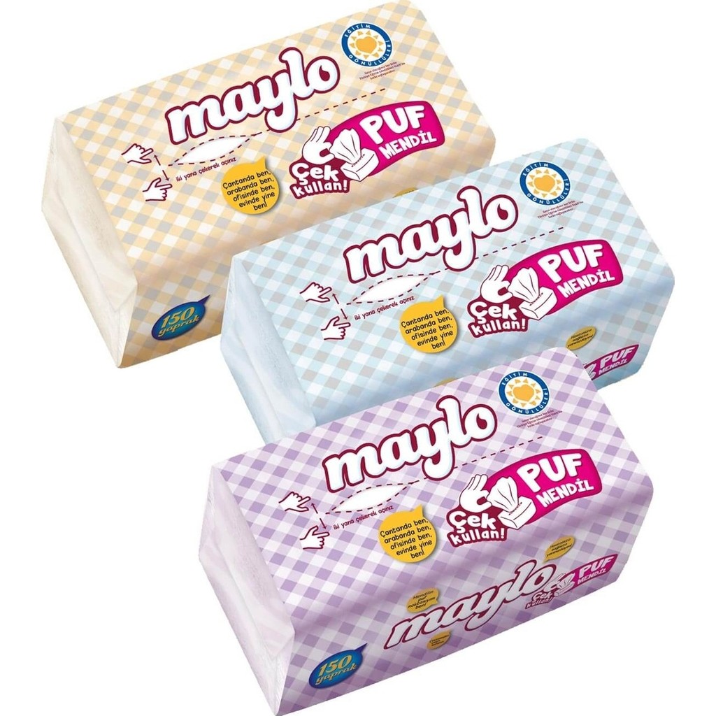 Maylo Puf Mendil 150'LI 20 Adet - Beyaz Kağıt Mendil Fiyatı