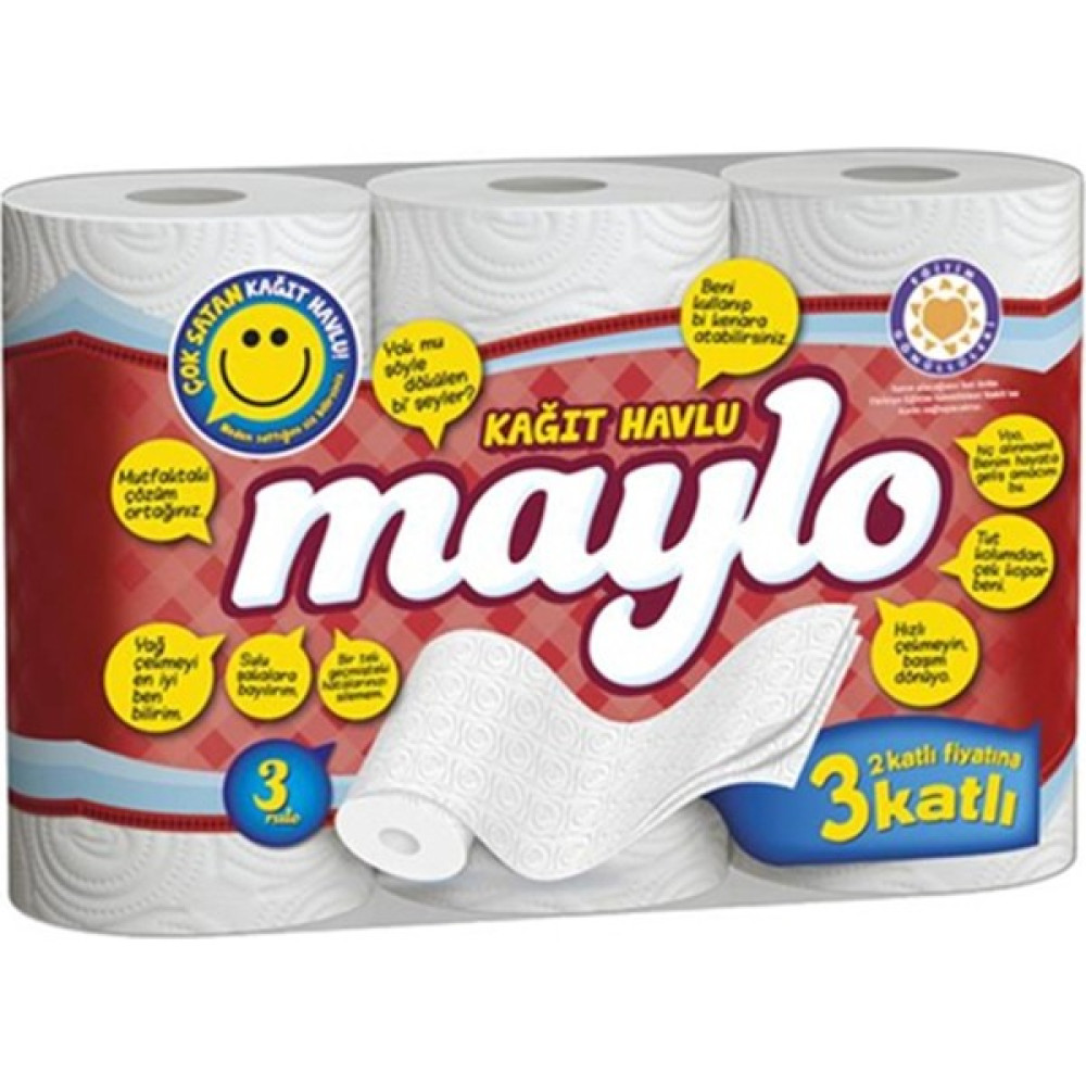 Maylo Süper Kağıt Havlu 3'lü 3 Katlı Kağıt Havlu Fiyatı
