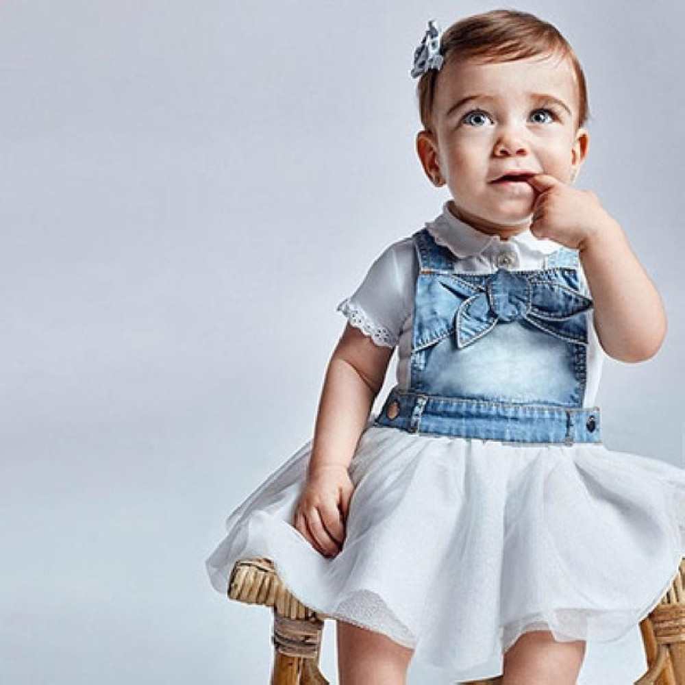Mayoral Denim Tül Etekli Salopet Kız Çocuk Elbise Fiyatı