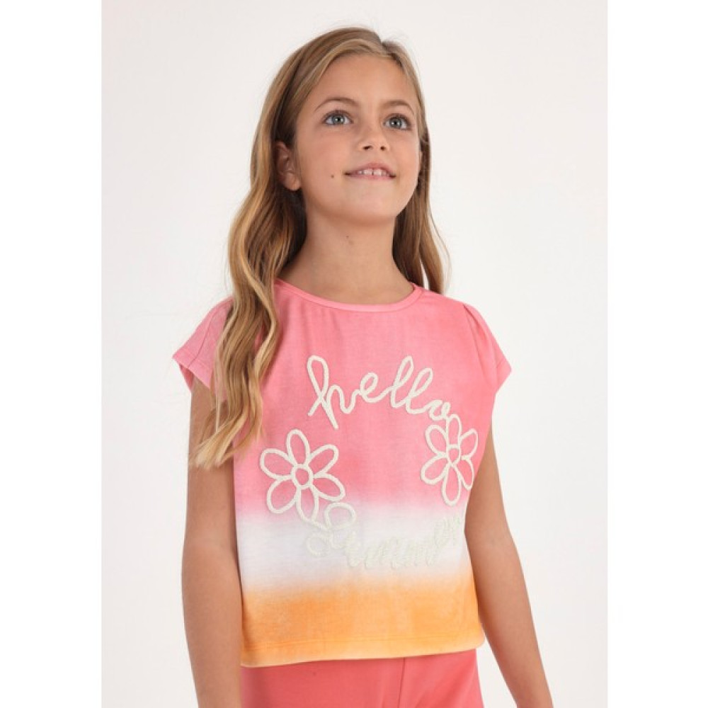 Mayoral Kız Çocuk Kısa Kol T-Shirt Pembe 6055 Kız Çocuk T-shirt Fiyatı