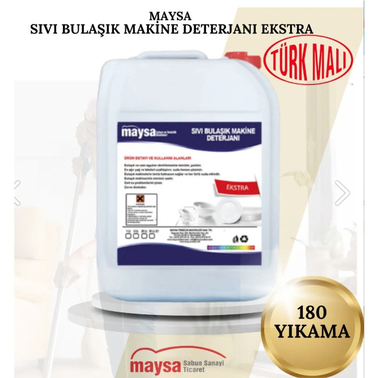 Maysa Ev Tipi Sıvı Bulaşık Makine Deterjanı 180 Yıkama Ekstra - 1 - 4 lt Diğer Fiyatı