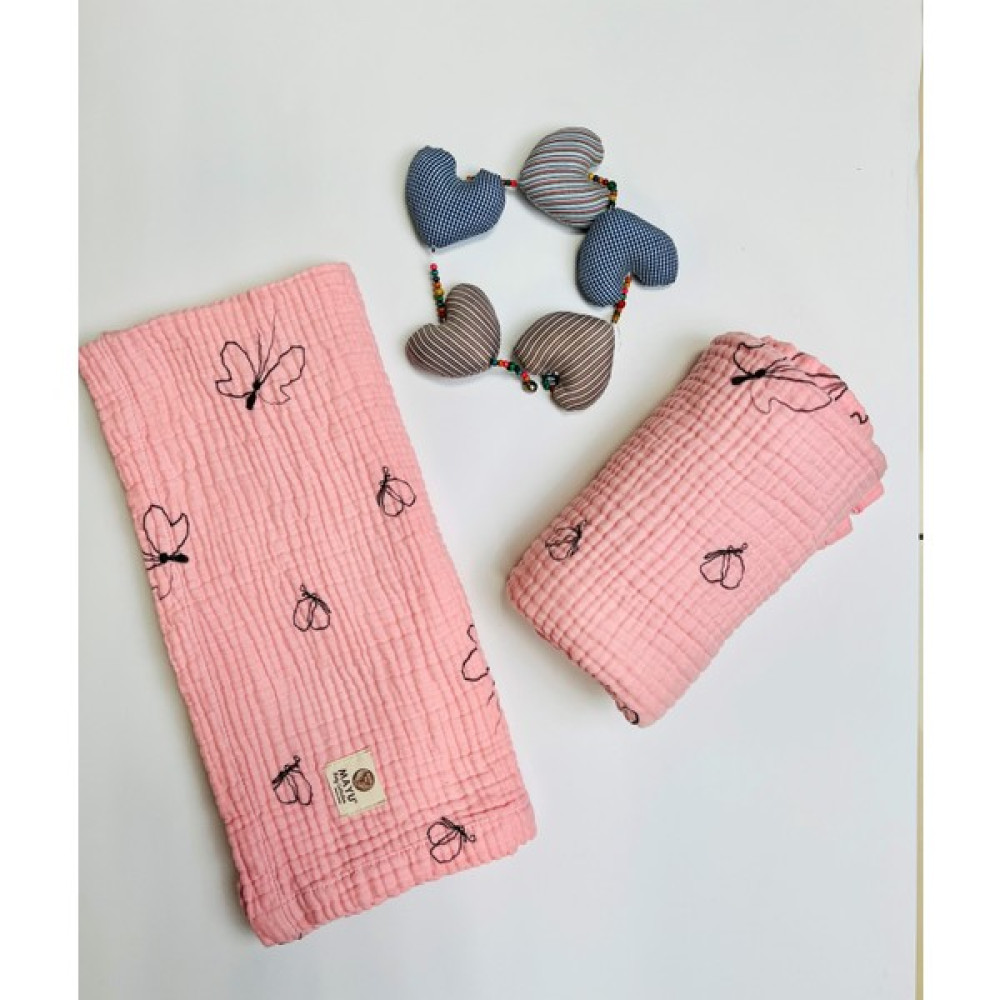 Mayu Baby Collection Kelebek Serisi %100 Pamuk Müslin Bebek Battaniyesi Bebek Battaniyesi Fiyatı