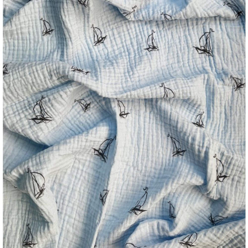 Mayu Baby Collection Özel Tasarım Yelkenli Serisi Müslin Bebek Battaniyesi Bebek Battaniyesi Fiyatı