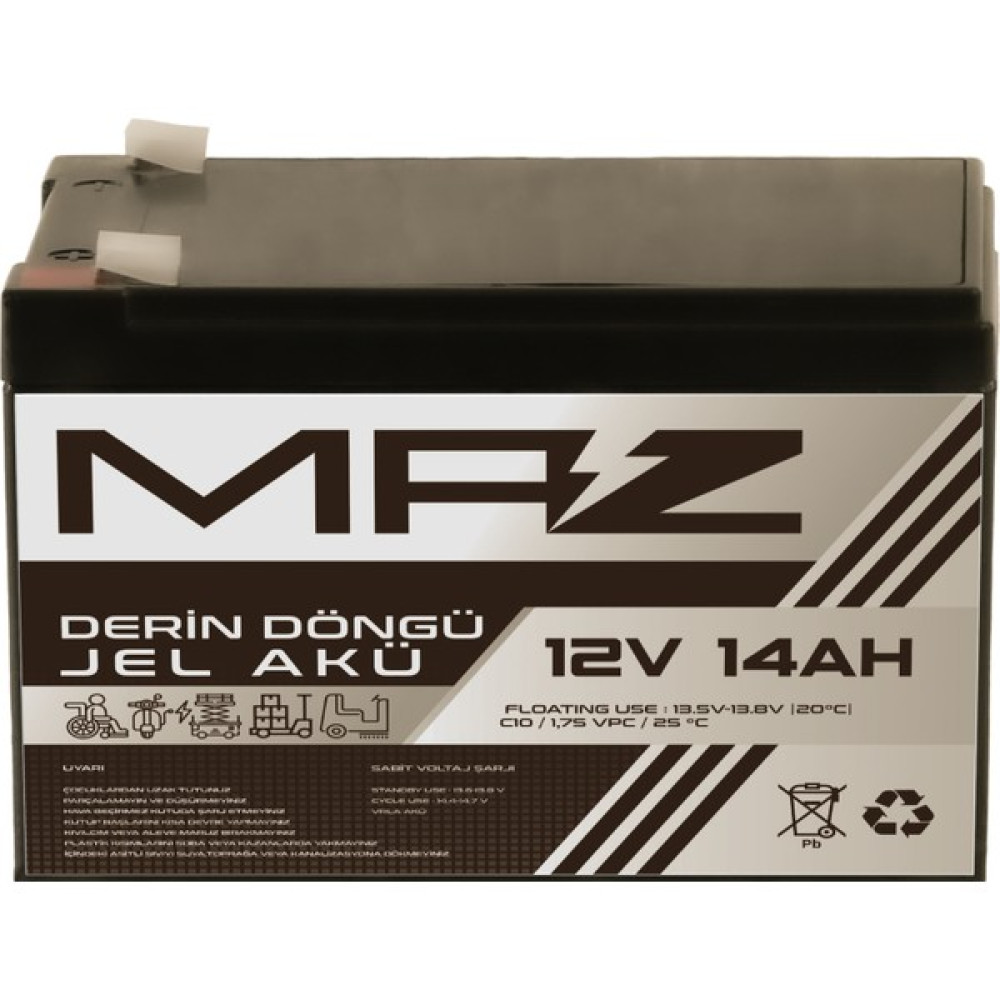 Maz Akü 12 Volt 14 Amper (Ah) Derin Döngü Jel Akü Max Performans Akü Fiyatı