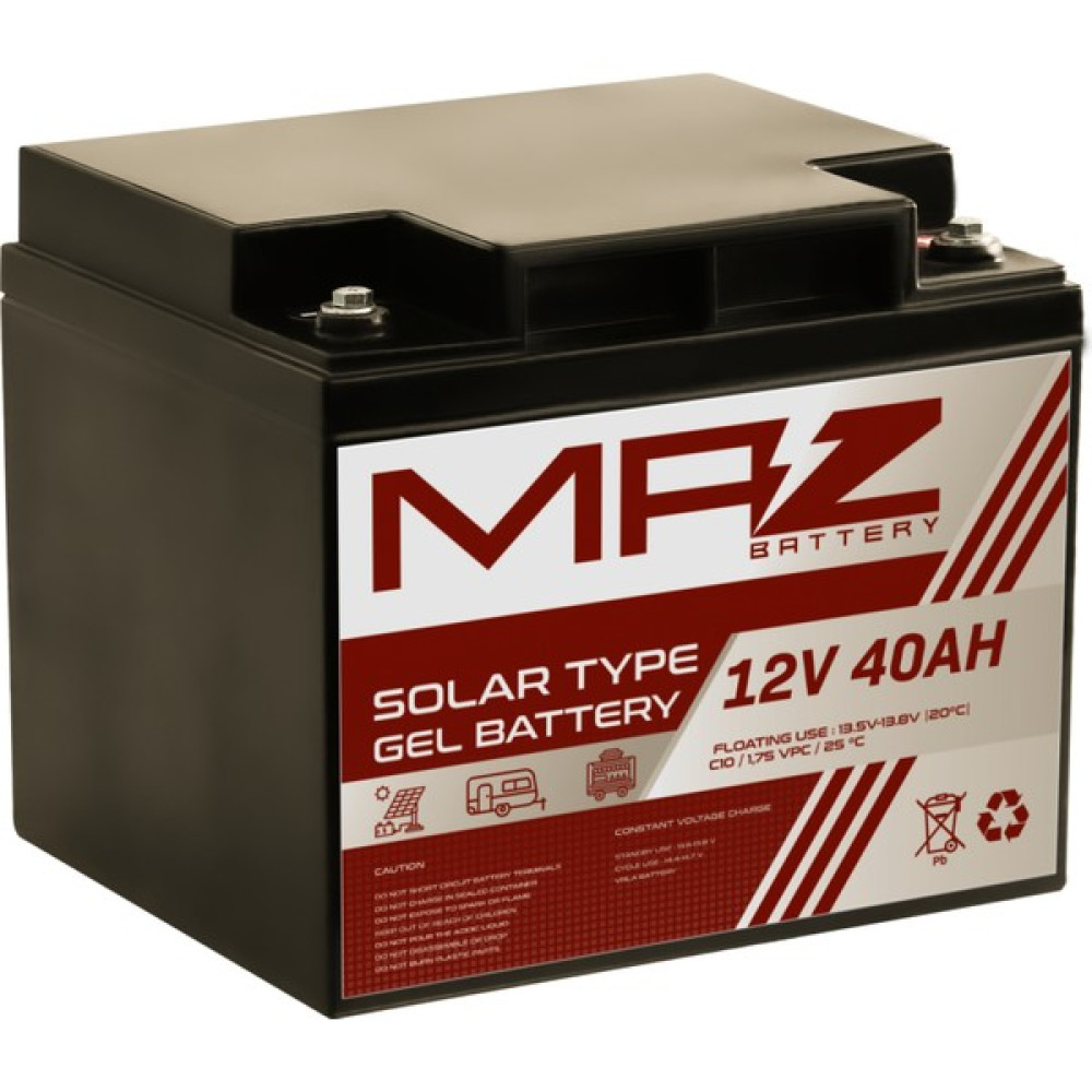 Maz Akü 12 Volt 40 Amper Solar Jel Akü 12V 40AH (Yeni Üretim) Akü Fiyatı