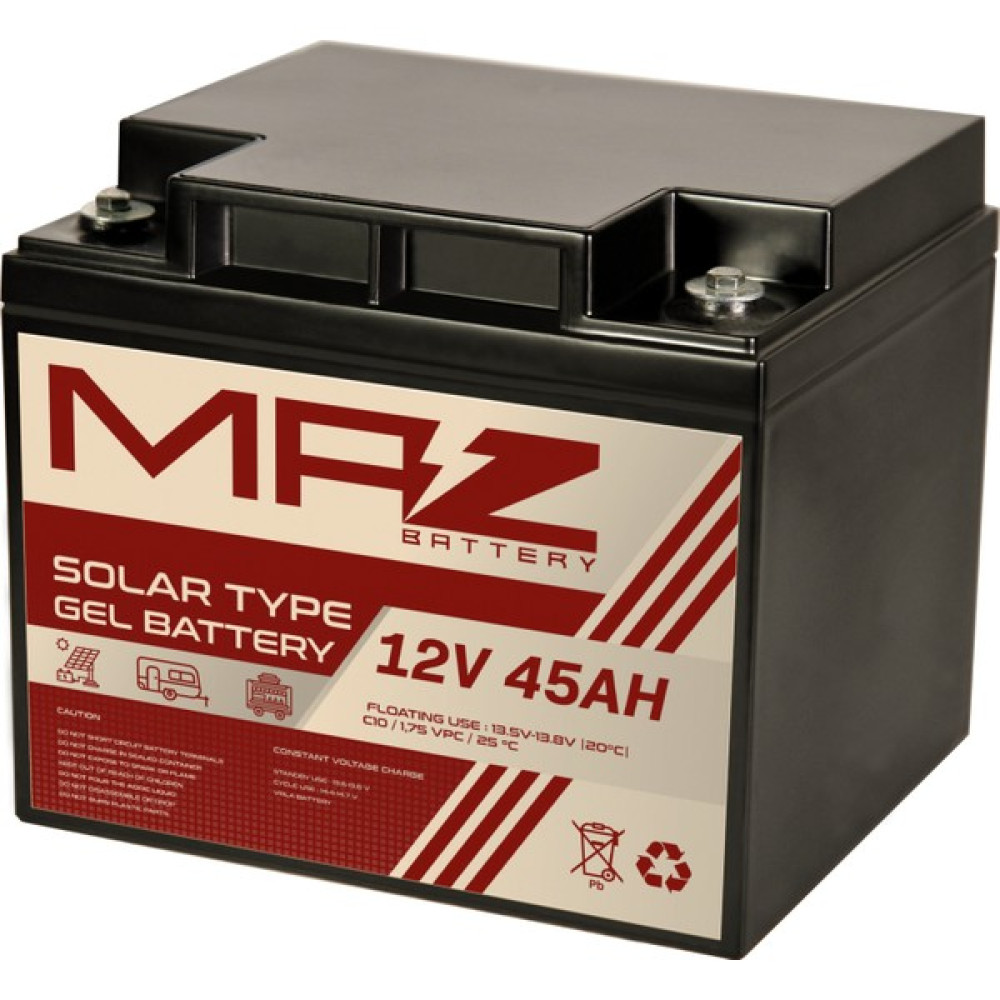 Maz Akü 12 Volt 45 Amper Solar Jel Akü 12V 45AH (Yeni Üretim) Akü Fiyatı
