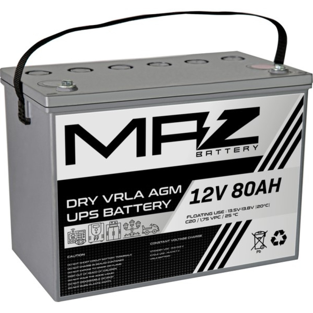 Maz Akü 12 Volt 80 Amper (Ah) Kuru Agm Vrla Akü (Yeni Üretim) Akü Fiyatı