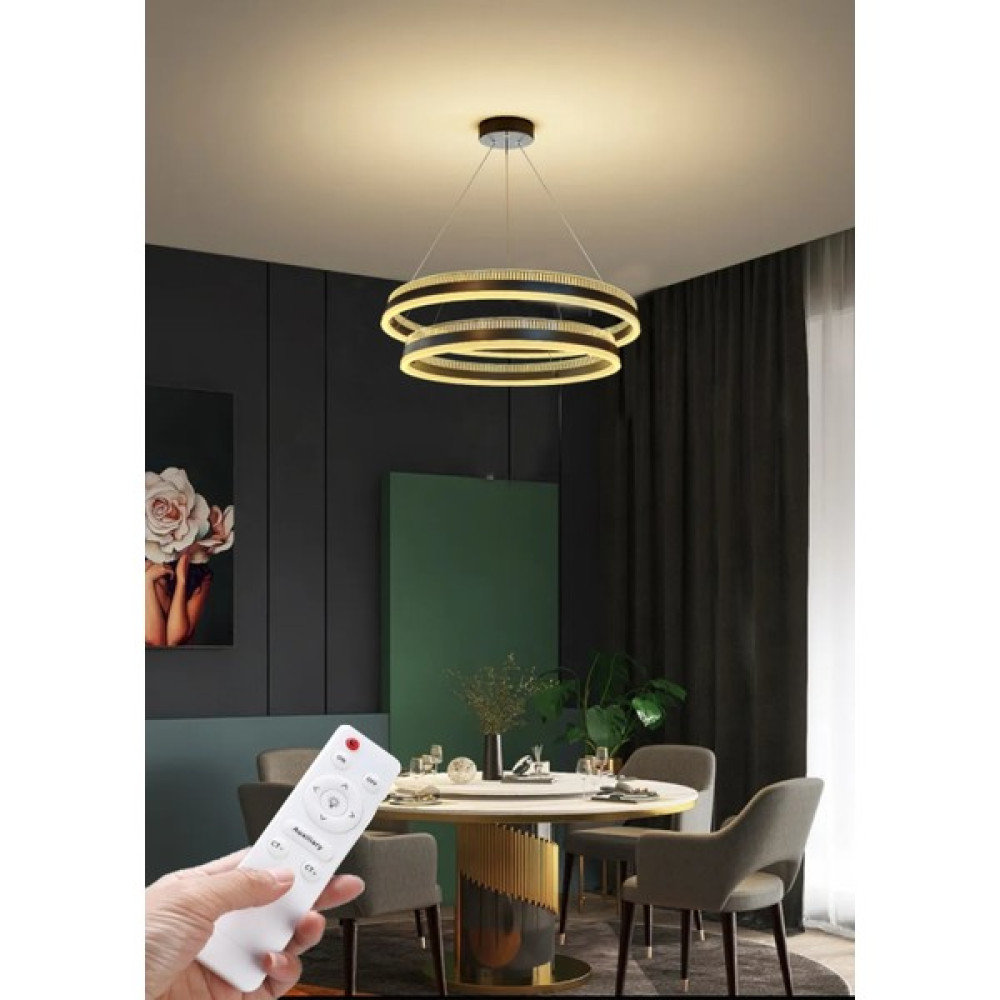Mazel Üç Renk Kumandalı Ring Çember LED Avize - Antrasit Avize Fiyatı