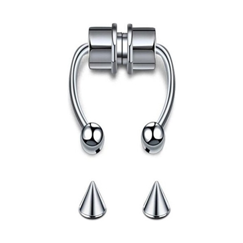 Mazen Mıknatıslı Fake Gri Septum Piercing Paslanmaz Çelik Top ve Sivri Uç Birarada Altın & Gümüş Piercing Fiyatı