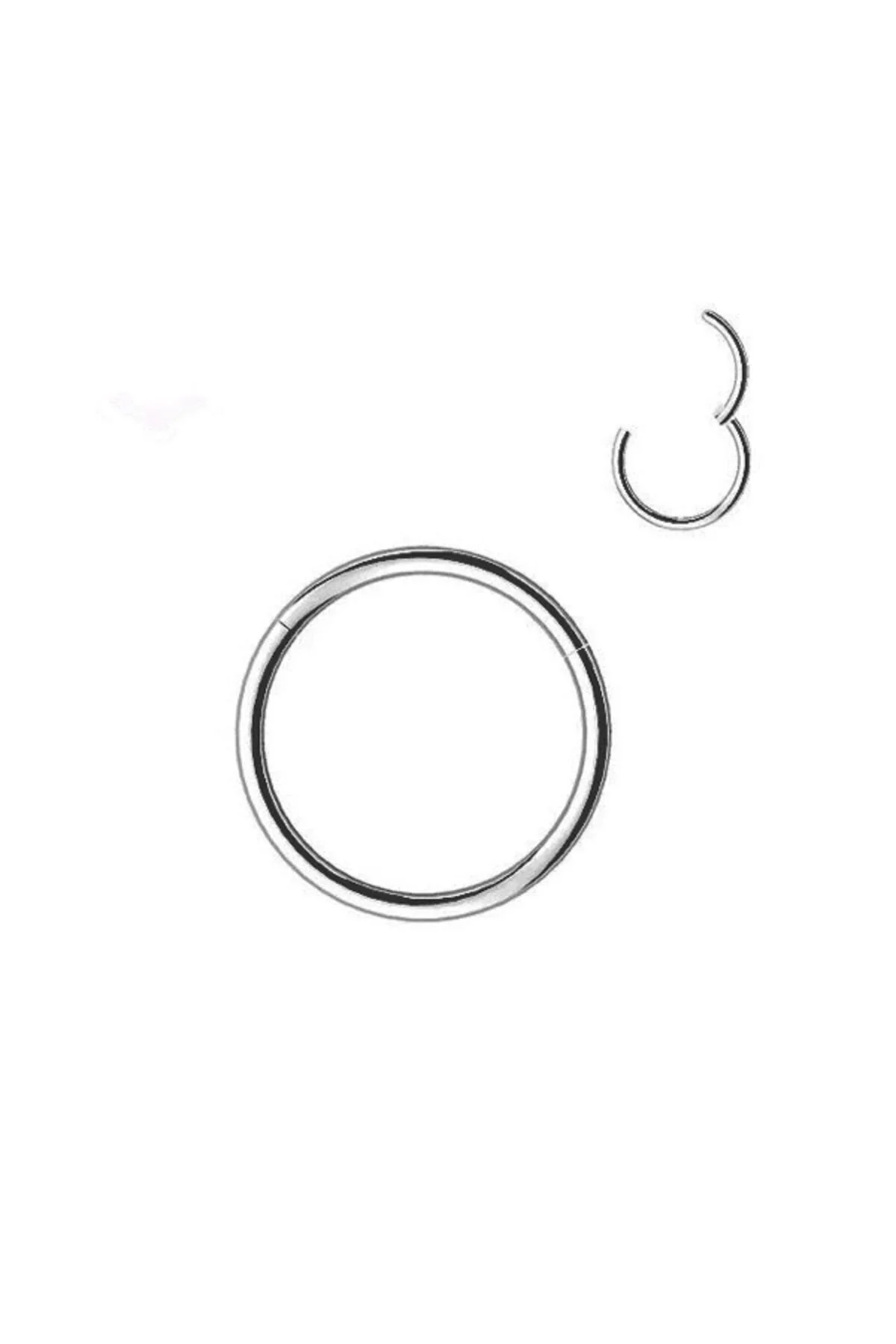 MAZEN Paslanmaz Kararmaz Cerrahi Çelik Tam Halka Kıkırdak Tragus Helix Piercing (BEDEN SEÇENEKLİ-GÜMÜŞ) 6 mm Beden" Altın & Gümüş Piercing Fiyatı