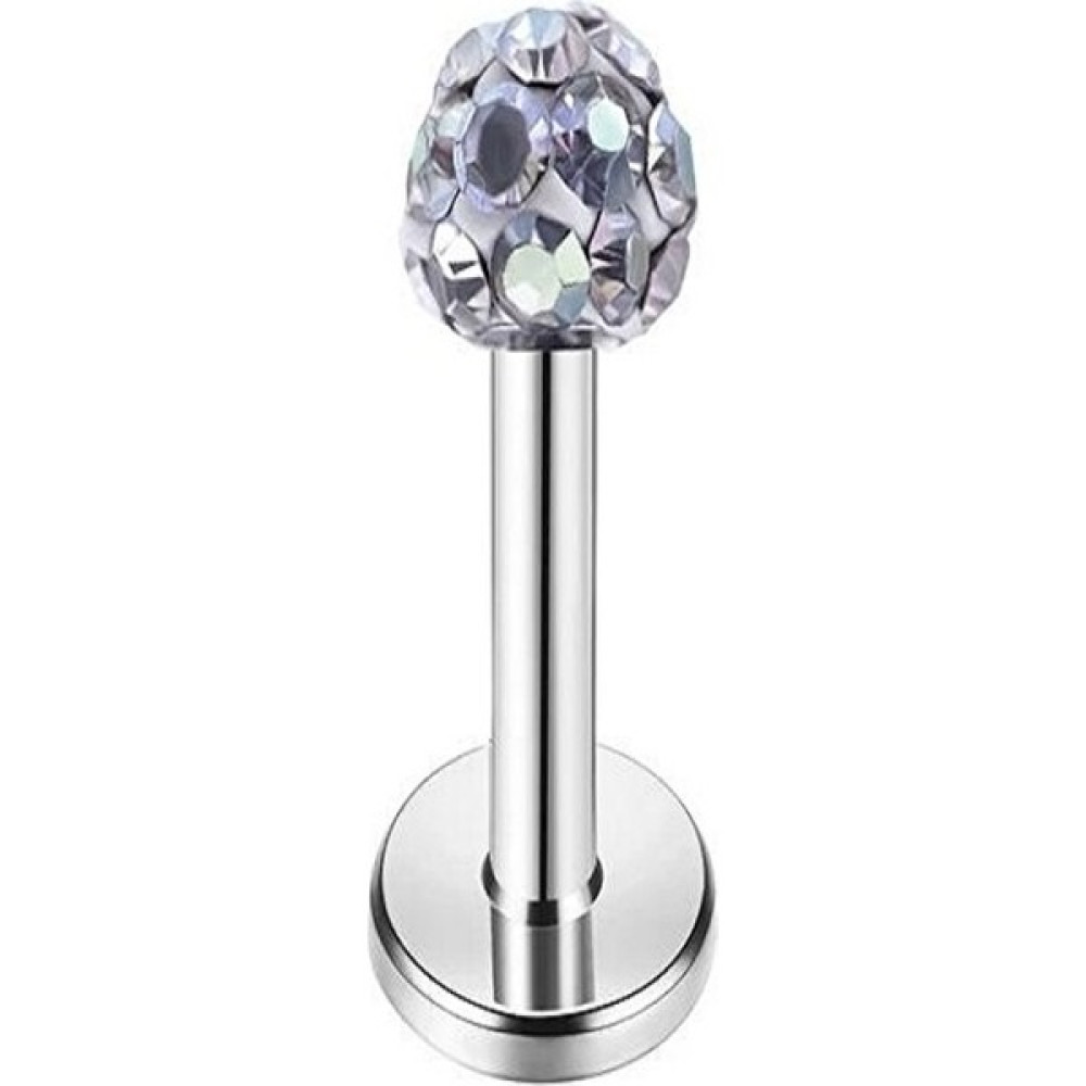 Mazen Paslanmaz Kararmaz Cerrahi Çelik Zirkon Taşlı Kıkırdak Dudak Burun Tragus Piercing (Beyaz) Altın & Gümüş Piercing Fiyatı