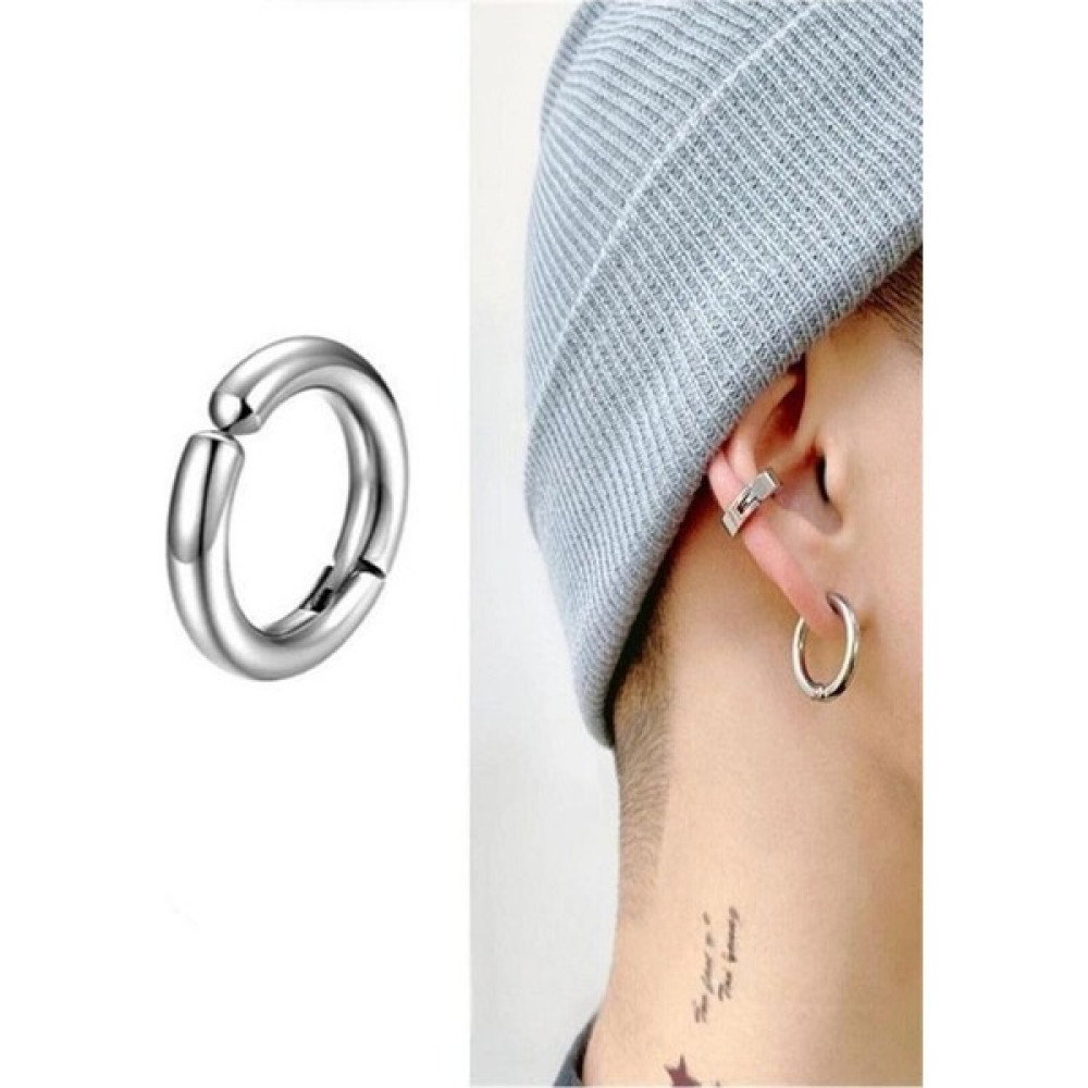 Mazen Sıkıştırmalı Deliksiz Fake 316L Paslanmaz Cerrahi Çelik Unisex Küpe Kıkırdak Küpe Ear Cuff (1 Adet) 12 mm - Gümüş Altın, Takı & Aksesuar Fiyatı