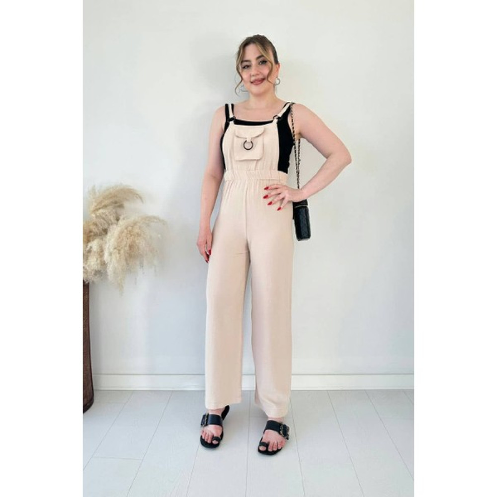 Mazi Butik Halka Detay Tulum Bej Bayan Tulum ve Salopet Fiyatı