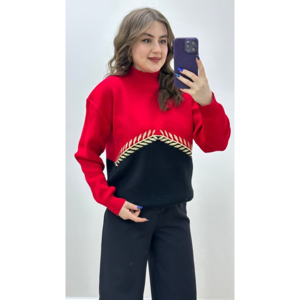 Mazi Butik Seyran Kazak Kırmızı Bayan Kazak & Süveter & Triko Fiyatı