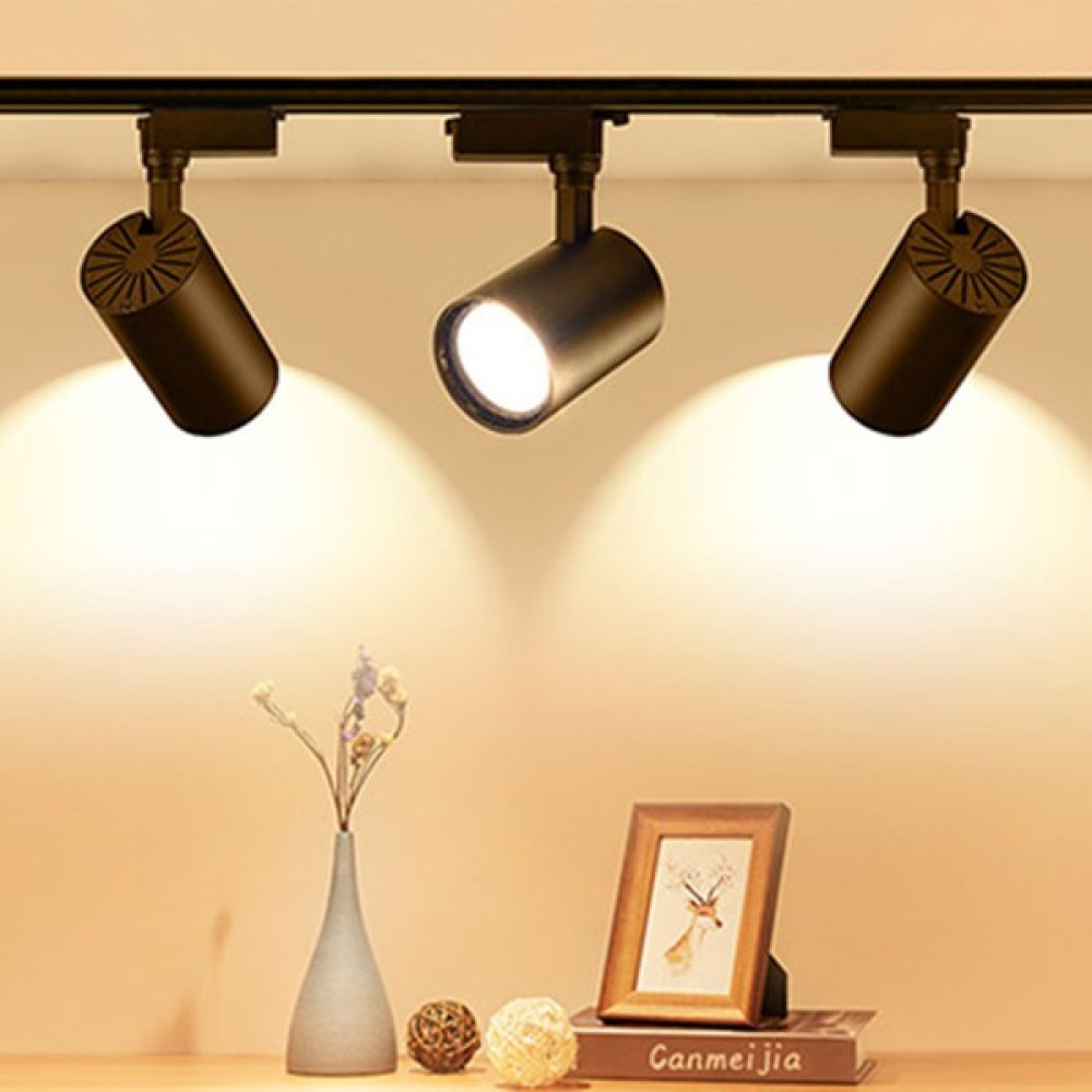 MB 4 Adet 30W LED Ray Spot Vitrin Mağaza Armatürü 2 Metre Raylı Beyaz Kasa Günışığı - Siyah Armatür Fiyatı
