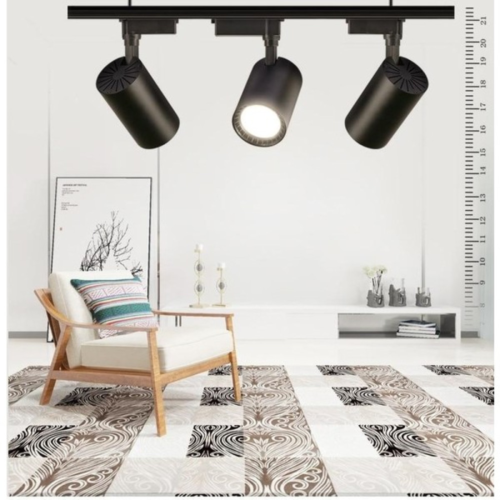 MB Siyah Kasa Beyaz Işık 30W 3 Adet 360 Dönen LED Ray Spot Lamba 1 Metre Raylı Armatür - 6500K - Beyaz Işık Armatür Fiyatı