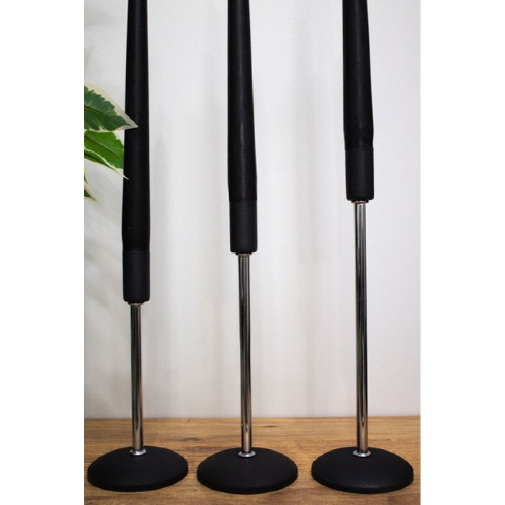 MBA Decor Metal Bending Art 3 Lü Düz Ayak Paslanmaz Siyah-Gümüş Şamdan Mumluk Dekoratif Mumluk Ince Uzun Ayak Ev Dekorasyon - 0 - Siyah Şamdan Fiyatı