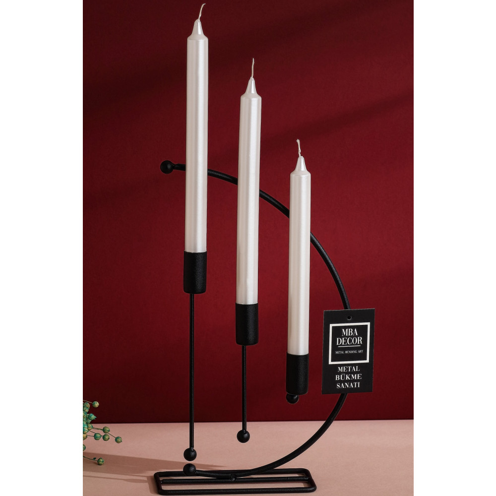 mba decor metal bending art Nota Model Metal 3 Lü Şamdan Üçlü Mumluk Dekoratif Mumluk 25cm Paslanmaz Siyah Kaplama Ev Dekorasyon Şamdan Fiyatı