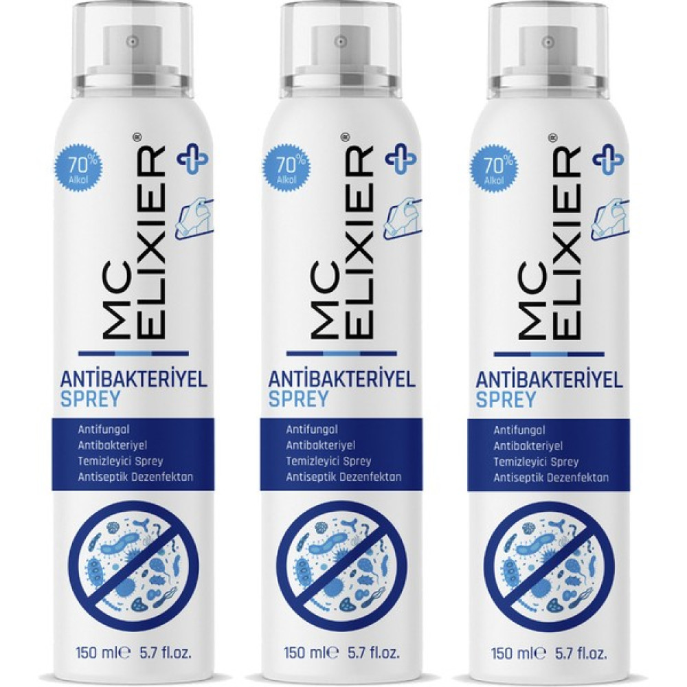 Mc Elixier Antibakteriyel Sprey 150 ml 3'lü Hijyen ve Temizlik Fiyatı