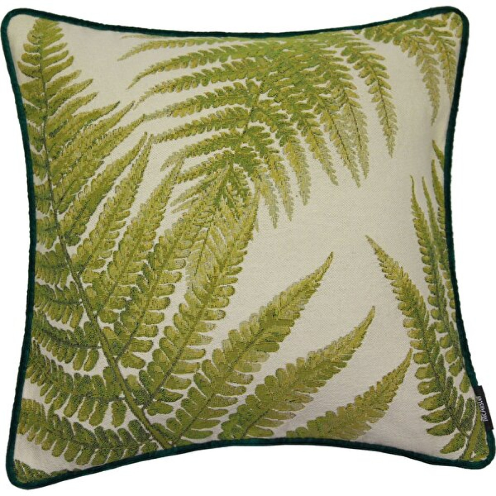 Mcalister Textiles Orman Çiçeği Yastık Kılıfı | Zümrüt Yeşili Goblen Kadife Dokuma Kumaş Kare Dekoratif Kırlent 43 x 43 cm Kırlent / Mobilya Yastığı Fiyatı