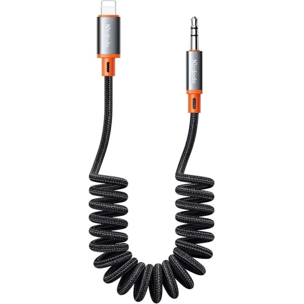 Mcdodo CA-0890 Spiralli Lightning To 3.5mm Audıo Dönüştürücü Kablo 1.8M-Siyah - Siyah Cep Telefonu Kablosu Fiyatı
