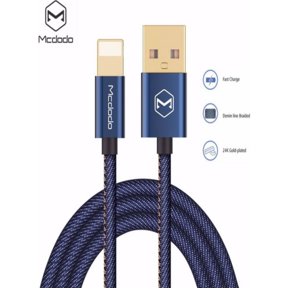 Mcdodo CA-1730 Lightning Denim Kablo 1.2m 2.4A Koyu Mavi Cep Telefonu Kablosu Fiyatı