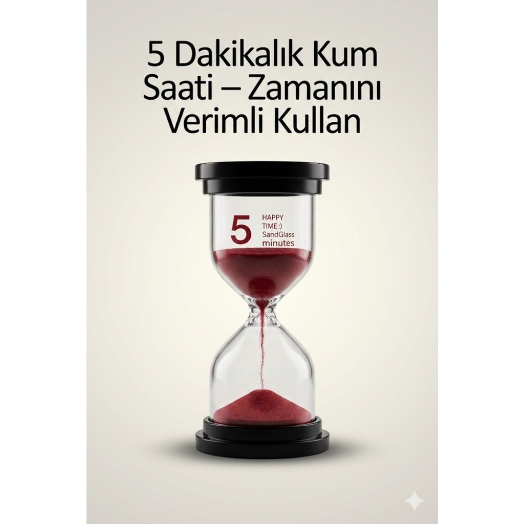 Mcg 5 Dakikalık Kum Saati Zamanlayıcı - Kırmızı Dekoratif Masa Saati 4 Renk Seçeneği Masa Saati Fiyatı