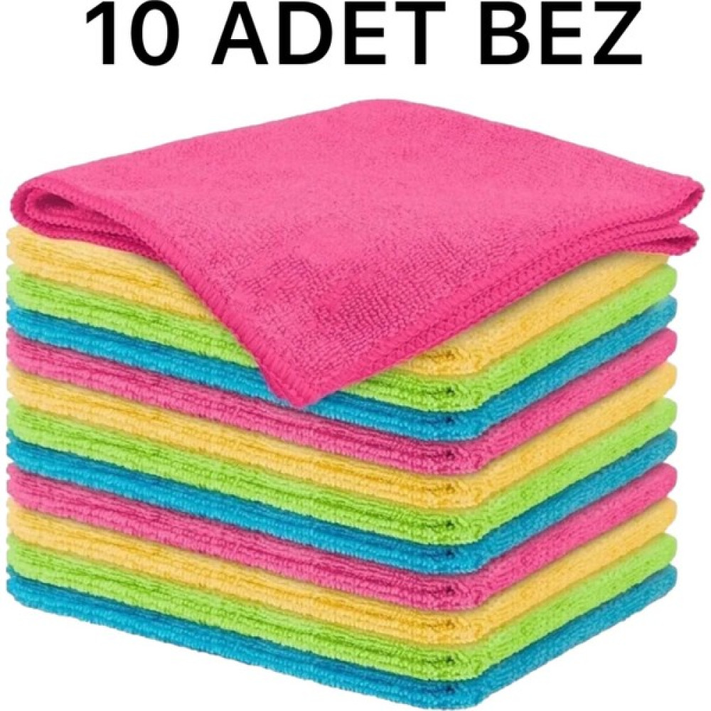 MCK Plus Mikrofiber Temizlik Bezi Mutfak Yer Banyo Temizleme Bezi Havlu Bez 40 x 40 cm 10'lu - Renkli El / Yüz Havlusu Fiyatı