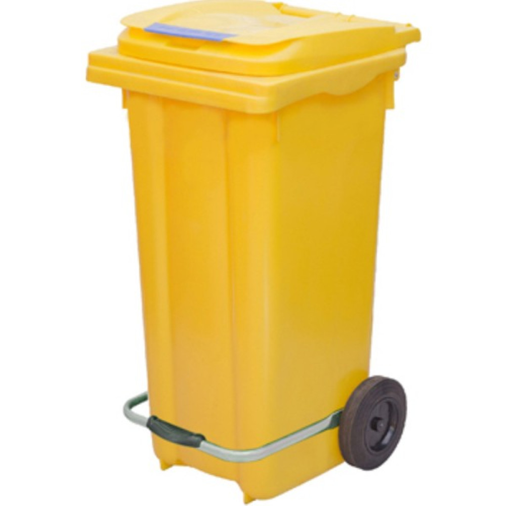 MCK Plus Plastik Metal Pedallı Çöp Konteyneri 120 lt Konteyner - Isıya Dayanıklı Malzeme - Sarı Oto Boyaları Fiyatı