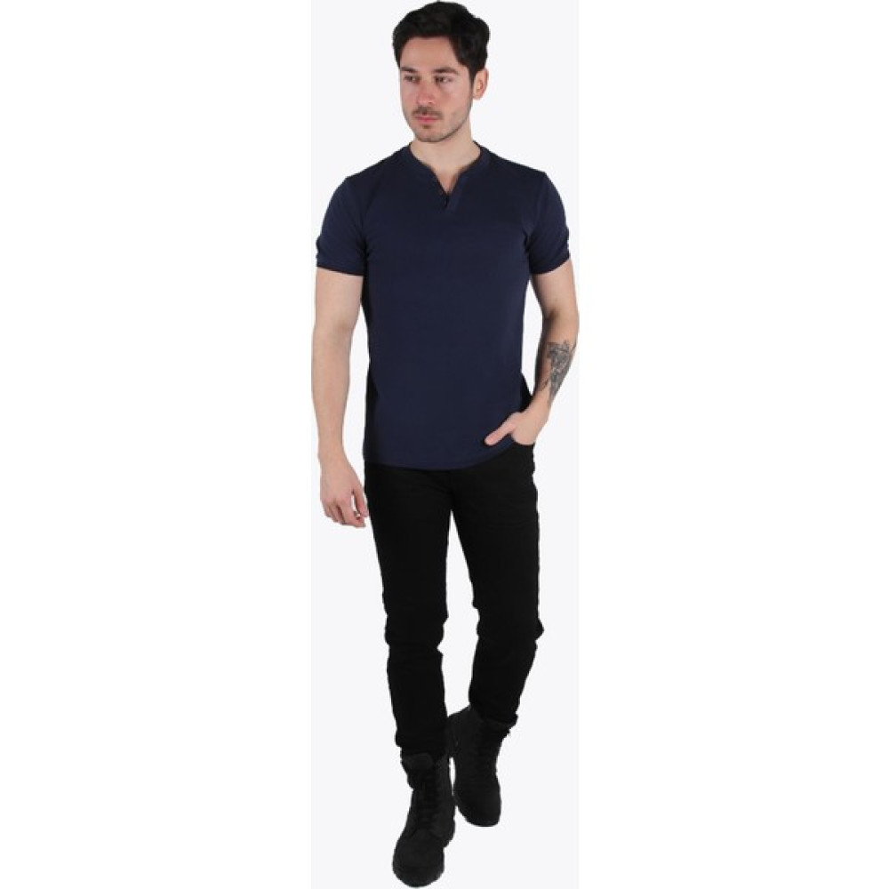 Mckanzie 2122 Üç Düğme Hakim Yaka Ribana Modern Fit T-Shirt Erkek T-shirt Fiyatı