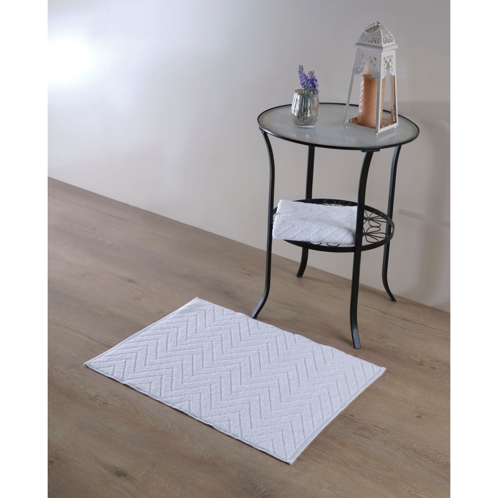 MCN Tekstil Ayak HAVLUSU50 x 70 'zikzak' - 50 x 70 cm - Beyaz El / Yüz Havlusu Fiyatı