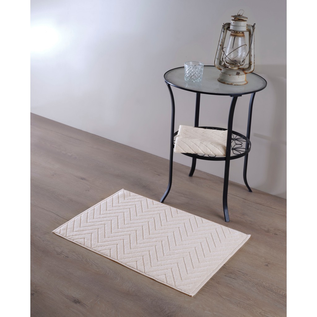 MCN Tekstil Ayak HAVLUSU50 x 70 'zikzak' - 50 x 70 cm - Krem El / Yüz Havlusu Fiyatı