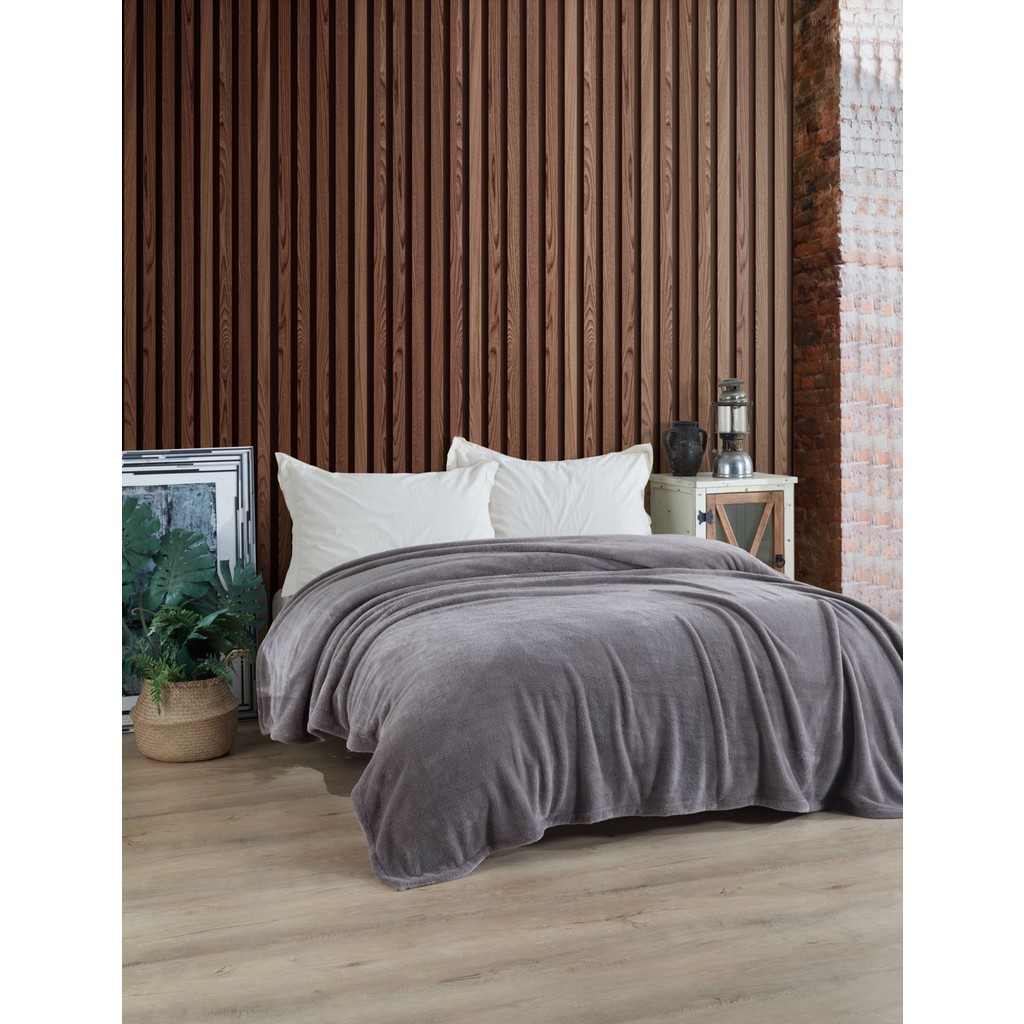 MCN Tekstil Peluş Welsoft Battaniye - Yatak ve Koltuk Örtüsü - 160 x 225 cm - Antrasit Diğer Fiyatı