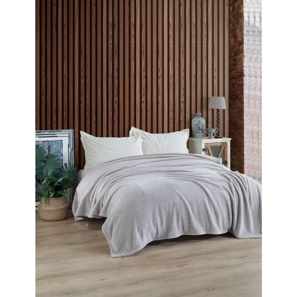 MCN Tekstil Peluş Welsoft Battaniye - Yatak ve Koltuk Örtüsü - 160 x 225 cm - Gri Diğer Fiyatı