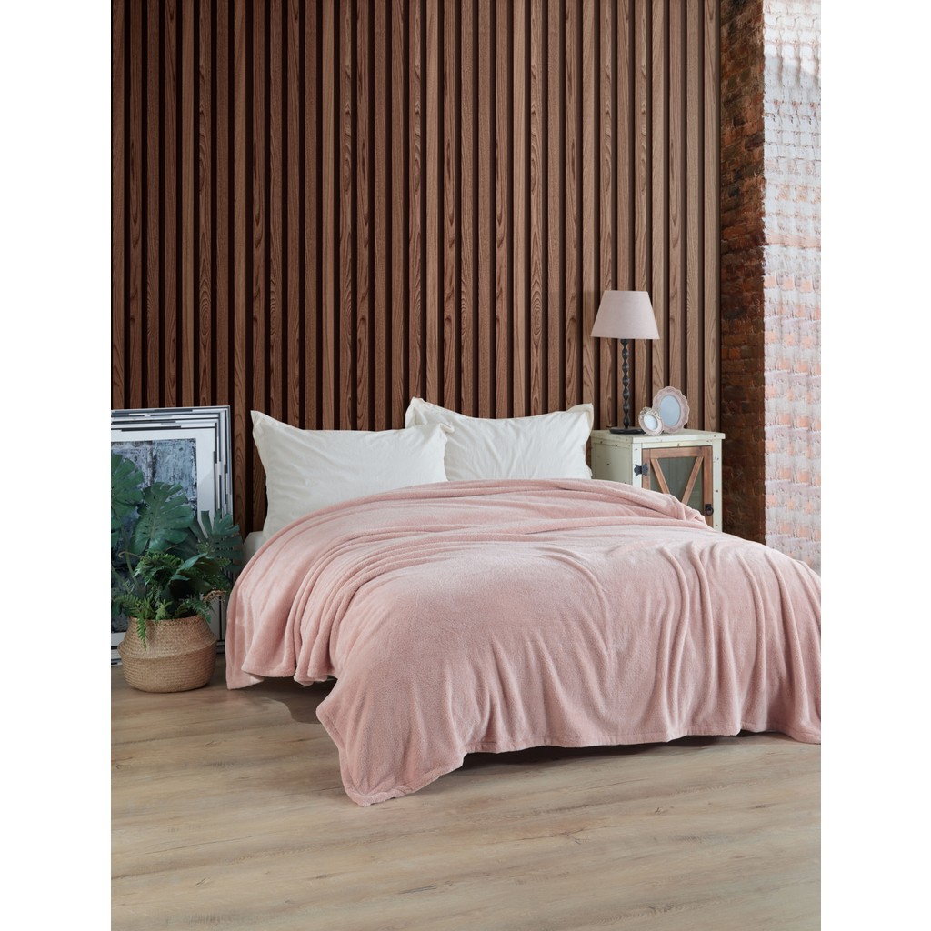 MCN Tekstil Peluş Welsoft Battaniye - Yatak ve Koltuk Örtüsü - 200 x 225 cm - Pembe Diğer Fiyatı