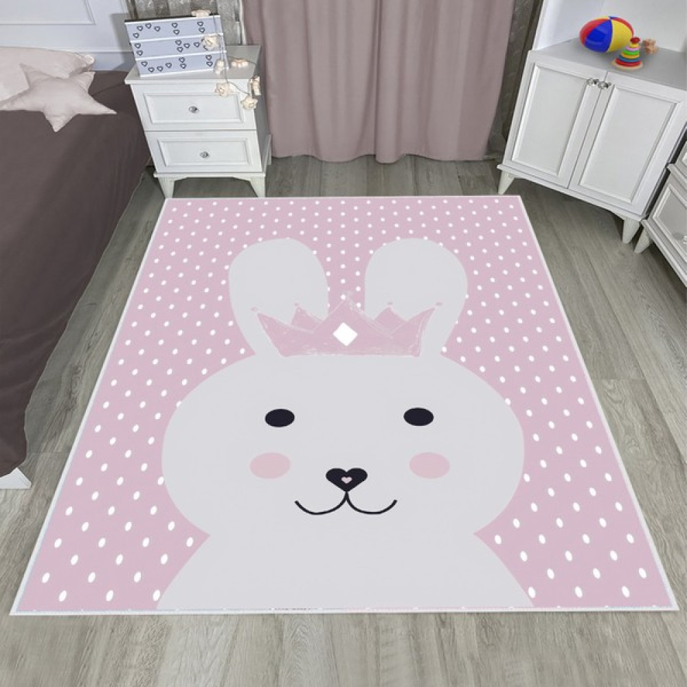 Md-Life Home Yıkanabilir Dijital Baskılı Kaymaz Taban Çocuk Halısı 160X120 MD1609 - 160 x 120 cm - Pembe Salon Halısı Fiyatı