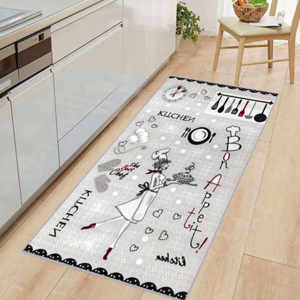 Md-Life Home Yıkanabilir Dijital Baskılı Kaymaz Taban Mutfak Halısı 80X150 MD1624 - 80 x 150 cm - Gri Salon Halısı Fiyatı