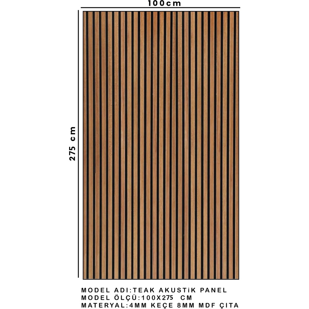 Mdf Ahşap Akustik Duvar Paneli 100 x 280 cm ( Teak ) Evcil Hayvan Ürünleri Fiyatı