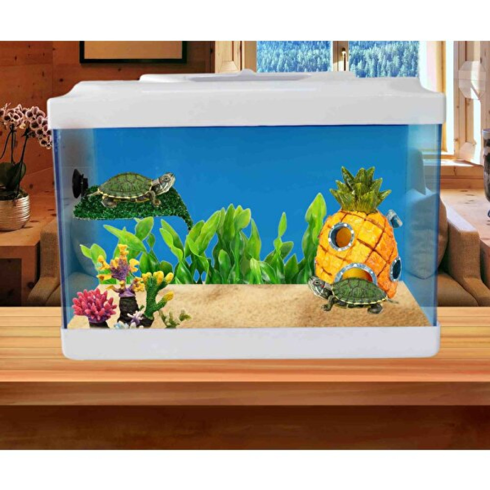 Mdizmir 35 cm Dinlenme Alanlı Kaplumbaga Habitatı Mdizmir Petshop - Beyaz Habitat Evcil Hayvan Ürünleri Fiyatı