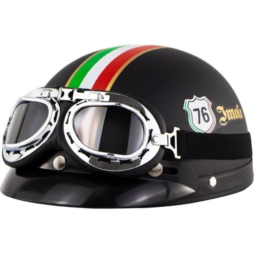 Mdsj Italya 76 Retro Harley Yarım Kask Motosiklet Abs Kask (Yurt Dışından) - Standart - Siyah Motorsiklet Kaskları Fiyatı
