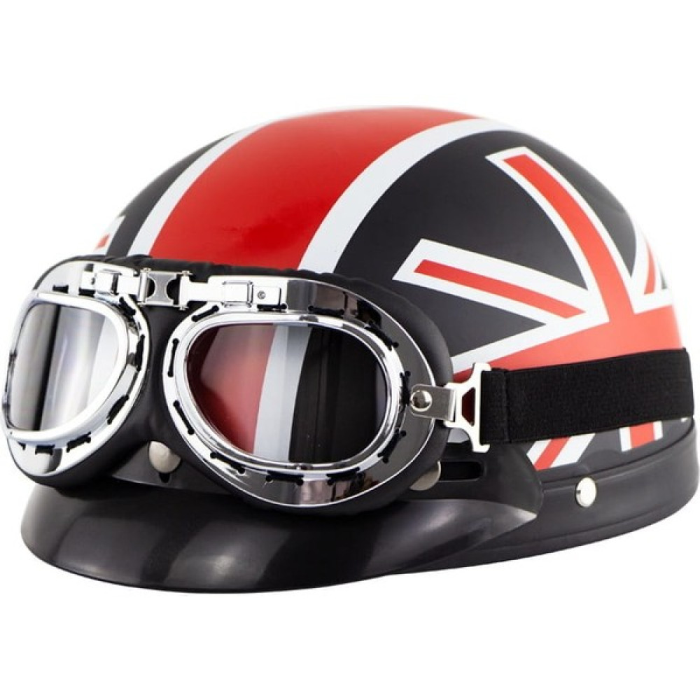 Mdsj Vintage Ingiliz Rüzgar Harley Yarım Kask Motosiklet Abs Kask (Yurt Dışından) - Standart - Siyah Motorsiklet Kaskları Fiyatı
