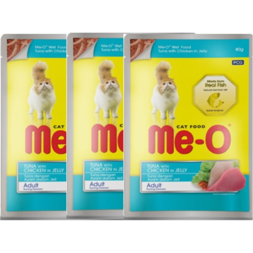 Me-O Kedi Yaş Maması Jöle Içinde Ton Balıklı ve Tavuklu 80GR Evcil Hayvan Ürünleri Fiyatı