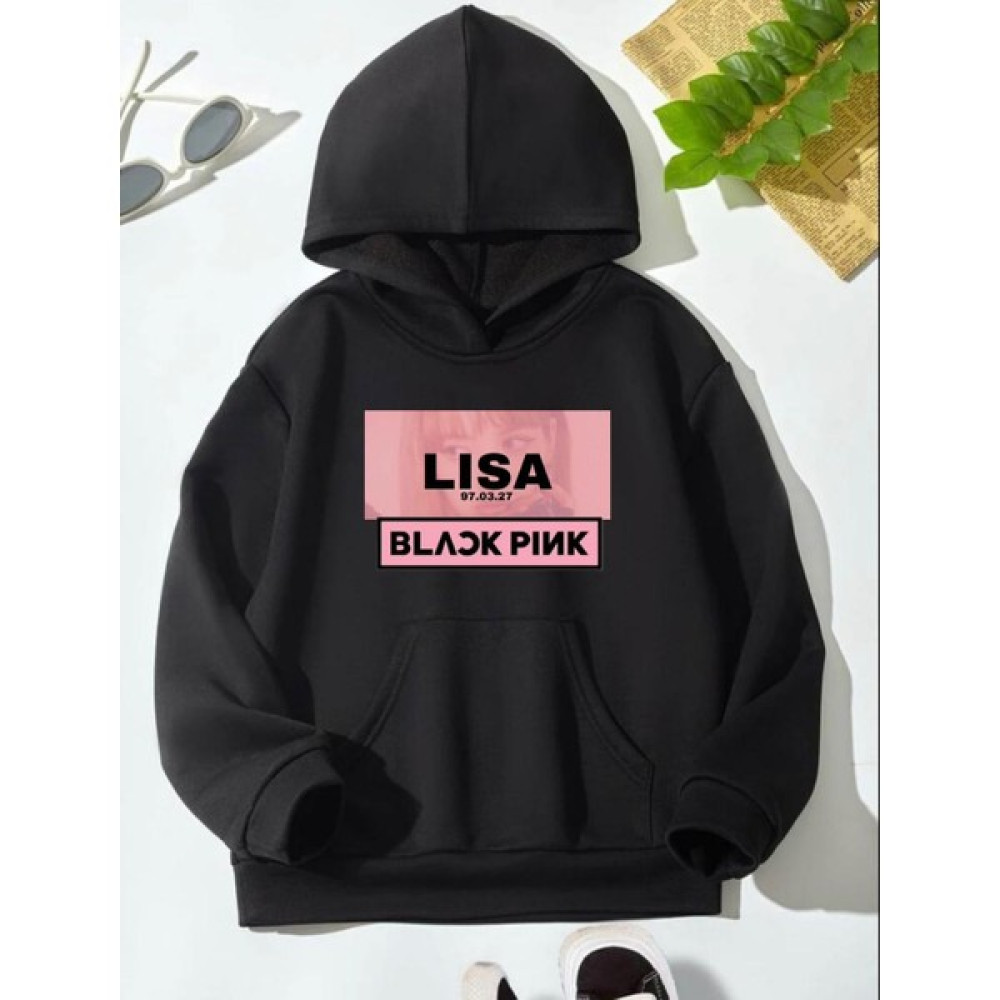 Me You Kids Siyah Blackpink Lisa Hoodie T-Shirt & Sweatshirt (Outdoor) Fiyatı