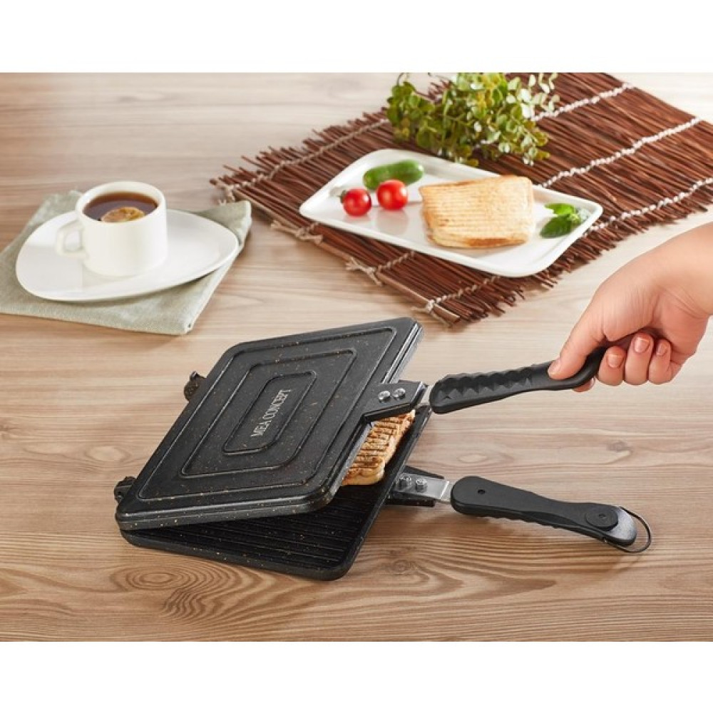 Mea Concept Döküm Alüminyum Ocak Üstü Grill ve Tost - Siyah Tavalar Fiyatı