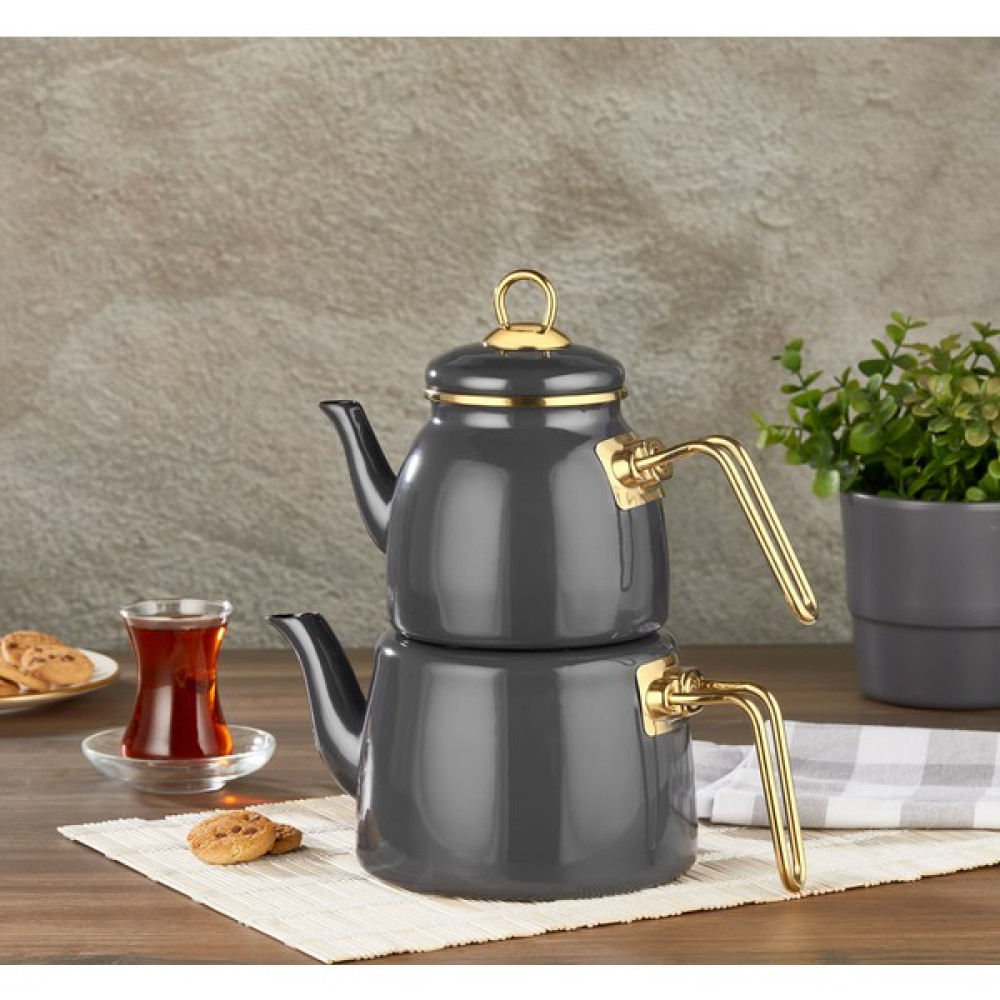 Mea Concept Monde Emaye Gri Çaydanlık Takımı Çay / Çaydanlık Setleri Fiyatı