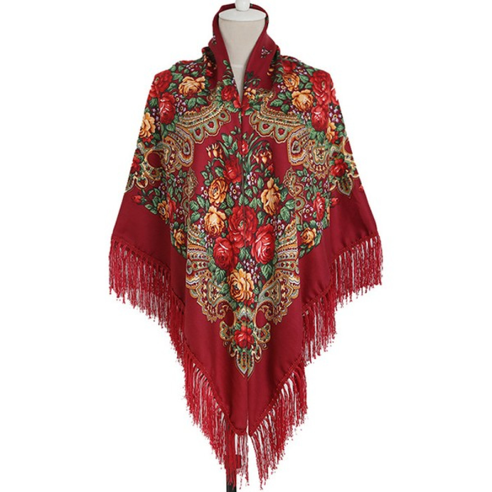 Meadow Sonbahar ve Kış Retro Baskı Püskül Şal Eşarp Büyük Kare Eşarp (Yurt Dışından) Şal / Fular & Eşarp Fiyatı