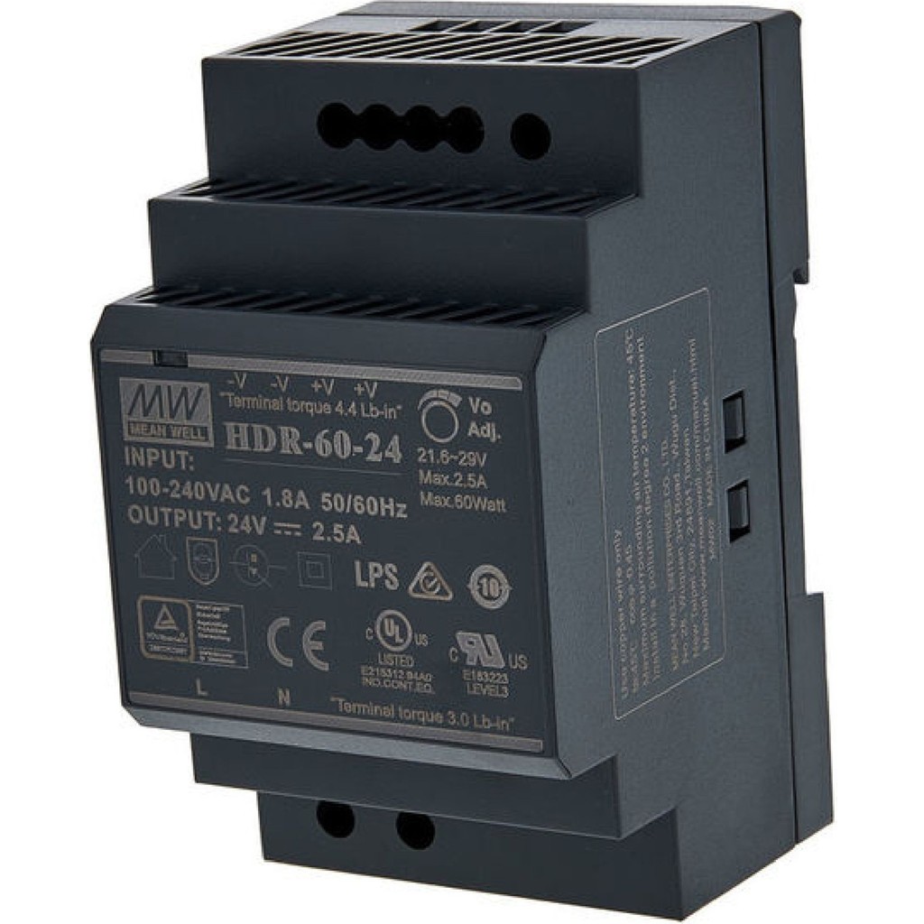 Mean Well Meanwell Hdr-60-24 ,110V..220VAC 24VDC/2.5A Güç Kaynağı Diğer Fiyatı