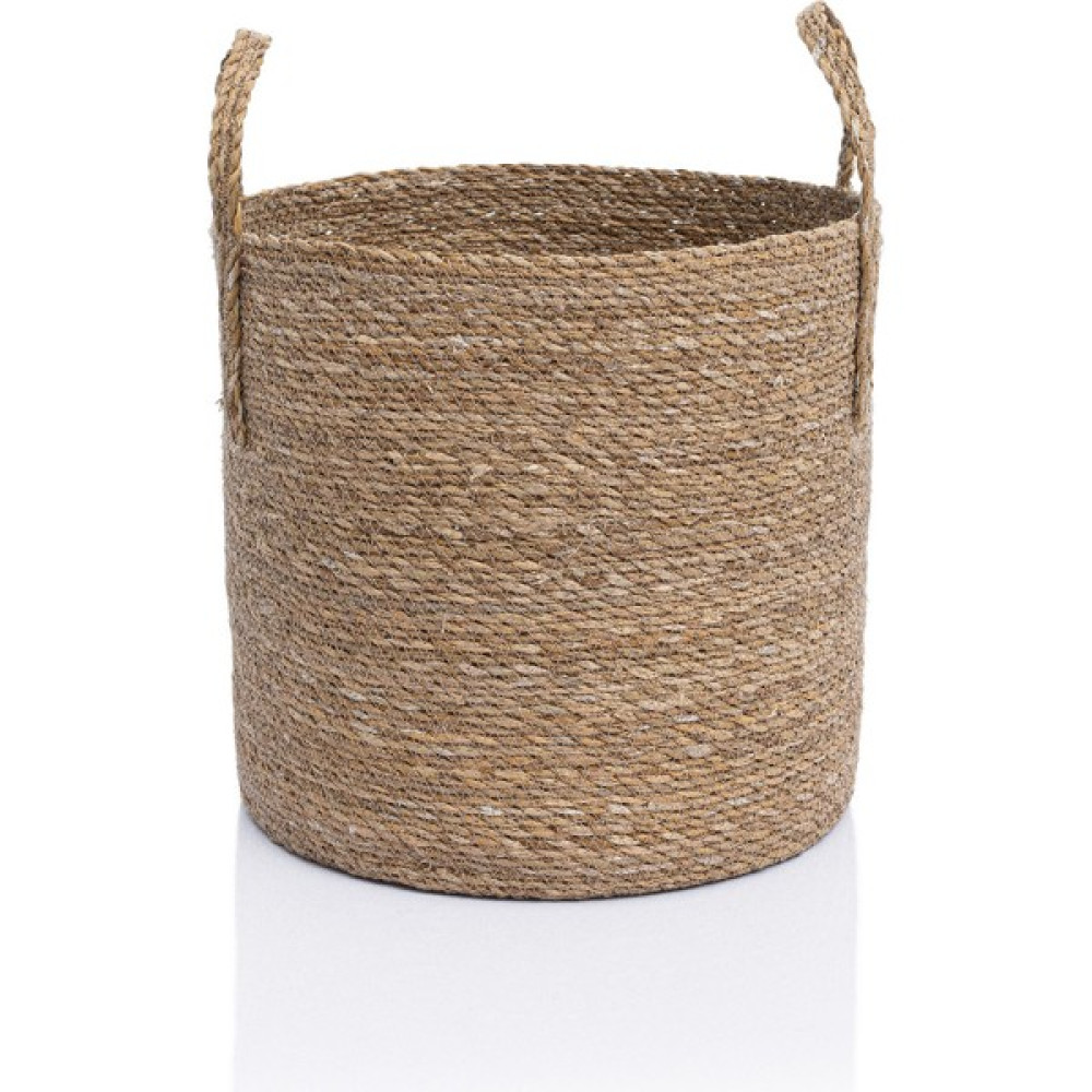Meander Su Sümbülü Dekoratif Natural Bej Kulplu Sepet 30x30 5051 - 30 x 30 cm Sepet Fiyatı