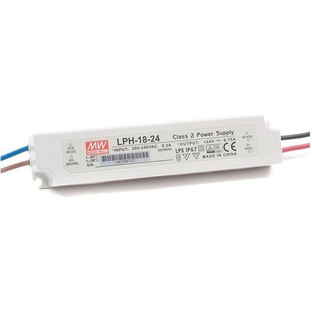 MEANWELL Lph-18-24 24VDC 0.75AMP IP67 Meanwell Güç Kaynağı Power Supply Fiyatı