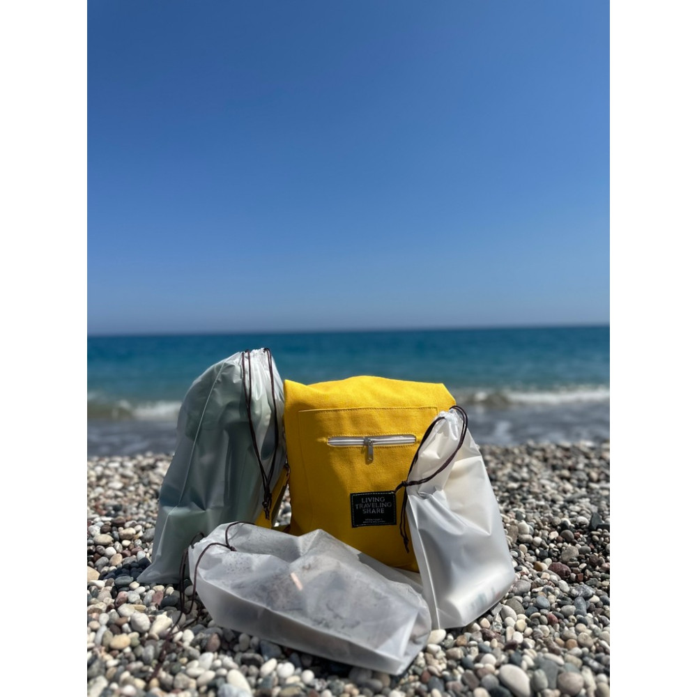 Meapuff 3lü Mix Set (S-M-L) Su Geçirmez Büzme İpli Tatil Çantası Bayan Plaj Çantası Fiyatı